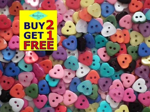  Botones de corazón de 12 mm - colores mixtos - álbum de recortes artesanales - 10 50 200 - Imagen 1 de 9