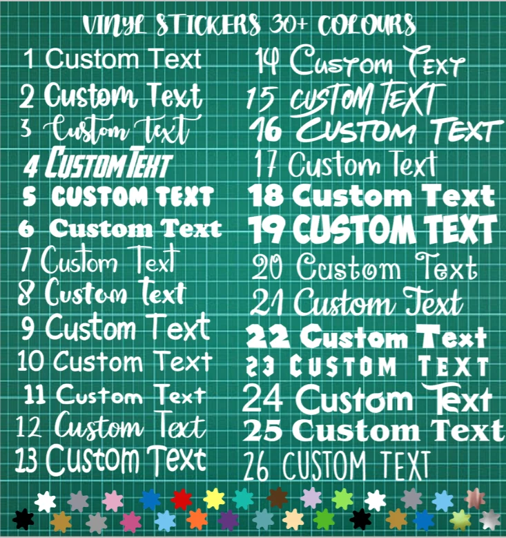 Personalised Name Vinyl Sticker Word Text Cut Text Font Sticker Sentence Letter - Image 1 of 4