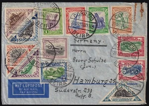 Cubierta de la empresa Mozambique 1937 correo aéreo Beira a Alemania atractivo franqueo 9,21e - Imagen 1 de 3