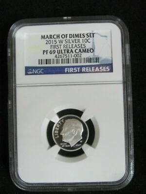 2015-W March of Dimes Silver 10 Cent NGC PF 69 Ultra Cameo First Releases - Image 1 of 4