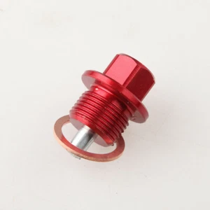M20x1.5 Magnetic Oil Pan Drain Plug Bolt Kit With Crush Washer For BMW Red - Picture 1 of 4