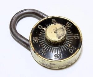Vintage Dudley Brass Combination Padlock Made In USA LQQK! - Picture 1 of 4