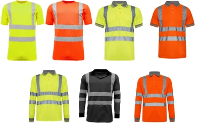 Hi Vis Viz Visibility Short Sleeve Safety Work Crew Neck T-Shirt S - 4XL - L | D - Image 1 of 4