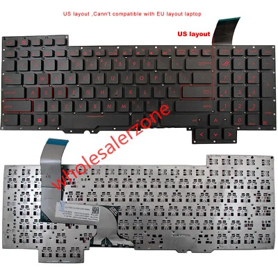 New For Asus G751 G751J G751JL G751JM G751JT G751JY Laptop Keyboard RED Letter - Image 1 of 4