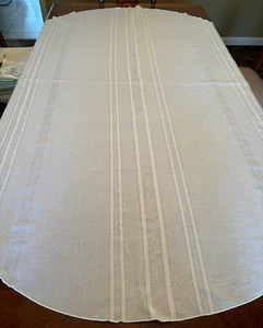 Unbranded Off White Everyday Oval Cotton Polyester Tablecloth 56 x 80 Inches - Picture 1 of 6