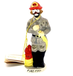 Emmett Kelly Jr Hobo Clown Feuerwehrmann Flambro 1984 4,5" groß - Bild 1 von 12
