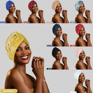 Arab Women Muslim Hijab Hats Bonnet Cancer Chemo Islamic Headwear Beanie Lady - Picture 1 of 33