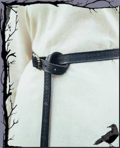 Cinturón largo de cuero celta Larp medieval con patrón 2 cm Leonardo Carbone - Imagen 1 de 4