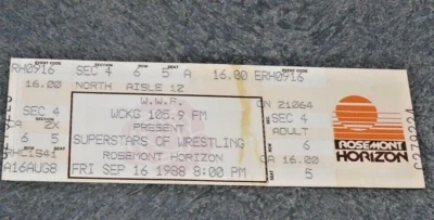 Boleto de lucha libre WWF 1988 RARO SUPERESTRELLAS DE LA LUCHA LIBRE ROSEMONT HORIZON CHICAGO Foto 1 de 3