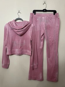Juicy Couture Women's size L Pants Hoodie color：Rose MSRP $199 NWT - Picture 1 of 5
