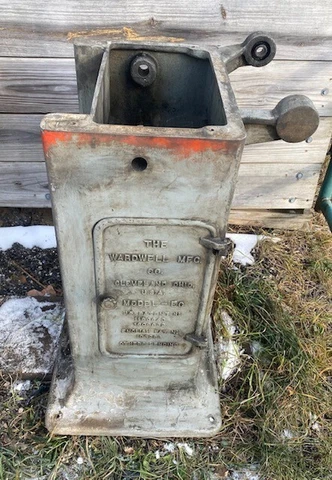 Antique Vintage Embossed Cast Iron Industrial Machine Stand Pedestal Base Cover