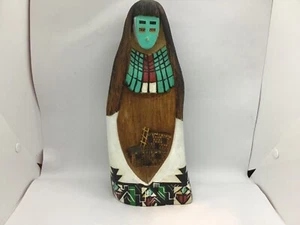 Lot# 2047. Vintage Hopi Hano Mana Wood Carved Kachina by V Clark - Picture 1 of 12