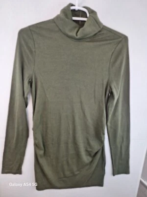 Gap Maternity Modern Turtleneck Shirt in Olive Night Women's Small NEW - Image 1 of 3
