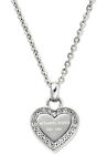 New Michael Kors Silver-tone Heritage Pave' Heart Pendant Necklace Msrp $95.00  