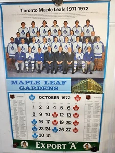 TORONTO MAPLE LEAFS 1972-73 NHL SEASON CALENDAR 17'X26" EXPORT A RARE - Imagen 1 de 24