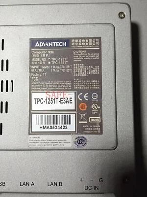 1PC Advantech Touch Screen TPC-1251T-E3AE Used - Image 1 of 3