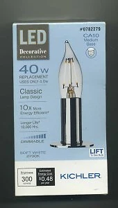 Kichler LED Decorative Bulb  # 0782279. CA10 - Image 1 of 1