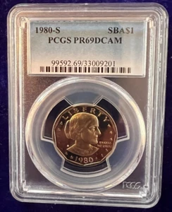 1980 S Susan B Anthony Dollar, PCGS PR69DCAM - Picture 1 of 4