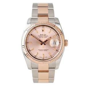 Rolex Datejust 36 Stainless Steel & Rose Gold Pink Dial 116231 Full Set - Picture 1 of 6