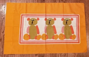 Federa cuscino vintage Scuda Bears anni 60 standard arancione rosa grafica Pacific Lowenstein - Foto 1 di 5