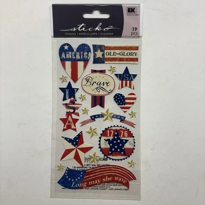Sticko Estrellas y Rayas Patrióticas Nuevas Pegatinas 4 de Julio América Bandera EE. UU. Foto 1 de 4
