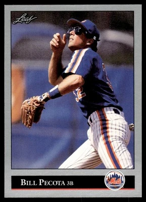 1992 Leaf Bill Pecota New York Mets #244 - Image 1 of 2