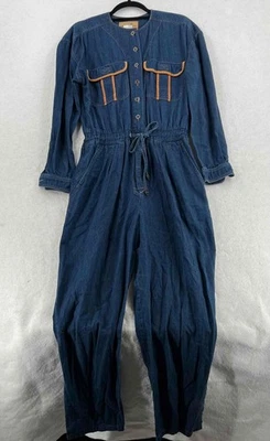 Vintage Liz Claiborne Long-sleeves Blue Denim Jumpsuit Women's Cotton Size 8 - Image 1 of 4