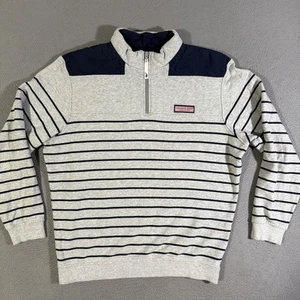 Pull homme VINEYARD VINES gris moyen rayure quart zip pull - Photo 1 sur 6