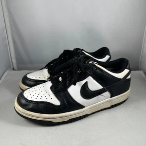Nike Boys Size 4Y Dunk Low Sneakers Retro White Black (GS) Panda CW1590-100 - Picture 1 of 9