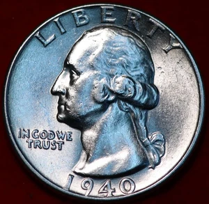 Uncirculated 1940 Philadelphia Mint Silver Washington Quarter - Picture 1 of 2