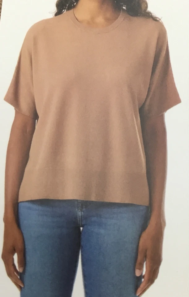 Splendid Women's Short Sleeve Knit Top Tan X-Large