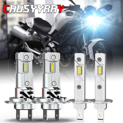 H1 H7 Combo LED Headlight Bulbs 6000K Fits Ducati Diavel Cromo Carbon 2011-2014 - Image 1 of 4