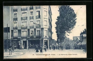 CPA Romainville, La Rue et la Place Carnot 1929 - Picture 1 of 2