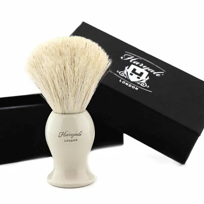 HARYALI LONDON Men Super Pure White Badger Rasierpinsel - Resin Grip für klassische Nassrasur