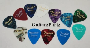 FENDER MEDIUM GUITAR PICKS 12 ASSORTED CUSTOM SET #103 - Picture 1 of 1