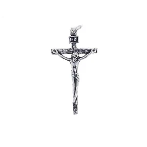 Crucifix Charm, Sterling Silver 925, Religous Pendant/Charm, Silver Cross - Picture 1 of 3
