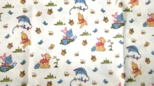 VTG 12X22 WALT DISNEY WINNIE THE POOH PIGLET COTTON KIDS FABRIC QUILT CRAFT - Picture 1 of 2
