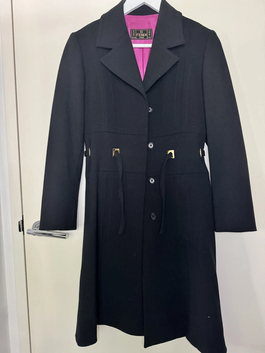 FENDI / L/FENDI JEANS/コート/40/ポリエステル/BLK/27558121// Fendi jeans Black Coat Size 40 | eBay