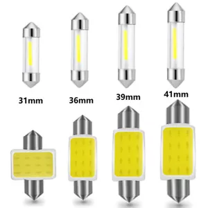 31/36/39/41MM C5W COB Bright LED Car Festoon Dome License Plate Light Bulbs - Picture 1 of 18