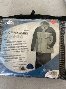Onyx 9040 Adult PVC/Nylon Rainsuit - Large Stone/Black 09040STB04 - Picture 1 of 1