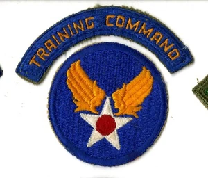 Army Air Force Air Training Command tab and USAAF Patch White Back Vintage - Imagen 1 de 2