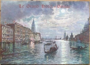 Venedig Venise Venezia, Italien 20er Jahre Trade Card, Le Grand Hotel, Mondnachtansicht - Bild 1 von 2