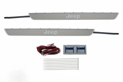 11-18 Jeep Grand Cherokee Door Sill Guards Illuminated Jeep Letters OEM MOPAR - Imagem 1 de 4