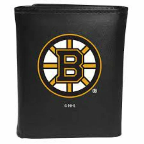 Boston Bruins Leather Tri-fold Wallet, NHL Licensed Cover