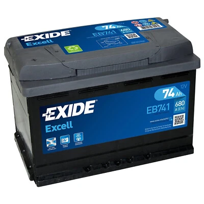 Batteria avviamento auto Exide EB741 74Ah 680A 12V positivo a sinistra - Immagine 1 di 2