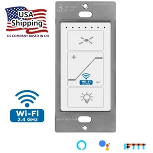 Nexet Smart Ceiling Fan & Dimmer Wall Switch Wi-Fi work with Alexa Google Home - Picture 1 of 28