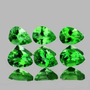 Chrome Green Tsavorite Garnet Pear4x3mm 6pcs,Flawless-VVS,Natural Loose Gemstone