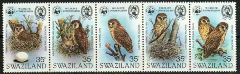 Swaziland Stamp 405  - Fishing Owl w/WWF emblem Cover