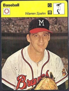 WARREN SPAHN FOCUS EN BÉISBOL DEPORTIVO 1977 CASI NUEVO - Imagen 1 de 2