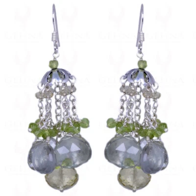 #Amethyst, Peridot & Lemon #Topaz #Gemstone #Earrings In #925  #SterlingSilver - Image 1 of 2